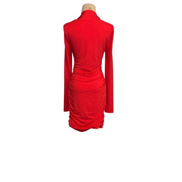 Uryiao red long sleeves bodycon mini dress size medium - Picture 16 of 16
